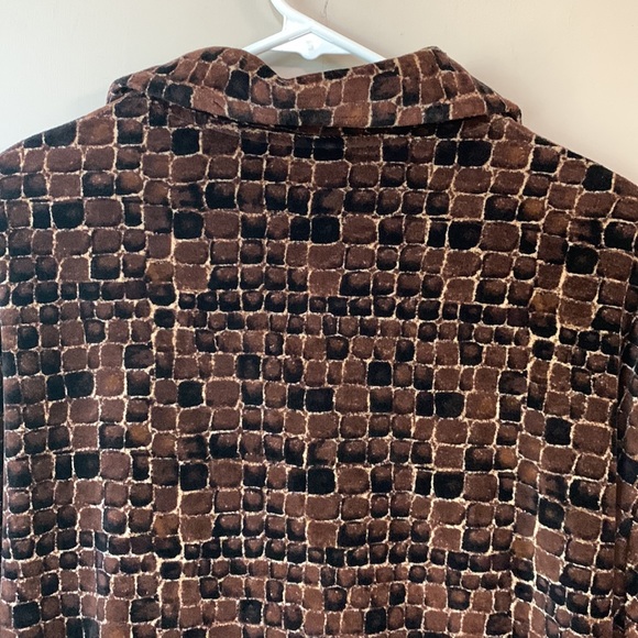 Jason Maxwell Woman’s 1X 80% Cotton Velour Button Up L/S Side Slits Shirt Jacket - Picture 7 of 10